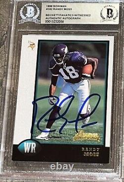 Randy Moss? 1998 Bowman #182 (RC) Rookie Auto BGS BAS VIKINGS