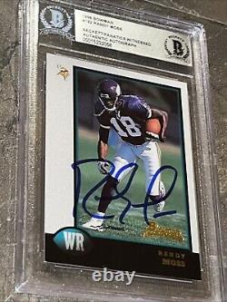 Randy Moss? 1998 Bowman #182 (RC) Rookie Auto BGS BAS VIKINGS