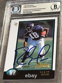 Randy Moss? 1998 Bowman #182 (RC) Rookie Auto BGS BAS VIKINGS