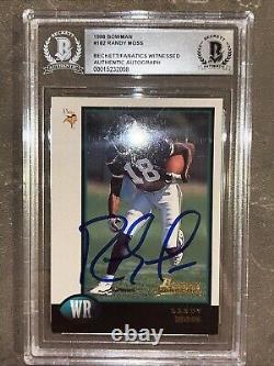 Randy Moss? 1998 Bowman #182 (RC) Rookie Auto BGS BAS VIKINGS