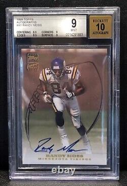 Randy Moss 1999 Topps Autograph BGS 9 Auto 10 Minnesota Vikings Football NFL HOF