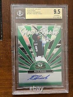 Rece Hinds 2019 Leaf Valiant Green Prismatic Auto /99 BGS 9.5