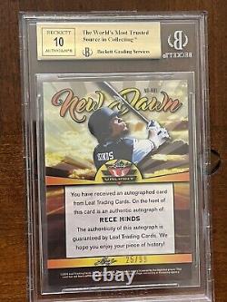 Rece Hinds 2019 Leaf Valiant Green Prismatic Auto /99 BGS 9.5
