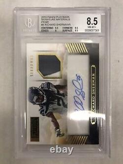 Richard Sherman Auto Game Worn Relic Ssp 1/5 Prime Patch Bgs 8.5/10 Autograph