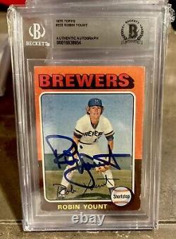 Robin Yount? 1975 Topps Rookie Autographed RC BGS BAS Auto Brewers