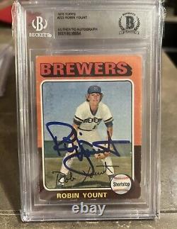 Robin Yount? 1975 Topps Rookie Autographed RC BGS BAS Auto Brewers