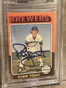 Robin Yount? 1975 Topps Rookie Autographed RC BGS BAS Auto Brewers