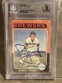 Robin Yount? 1975 Topps Rookie Autographed RC BGS BAS Auto Brewers