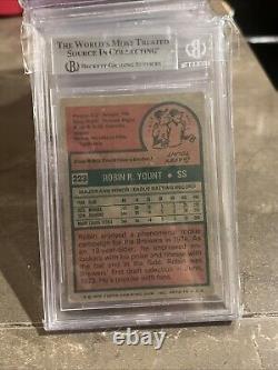 Robin Yount? 1975 Topps Rookie Autographed RC BGS BAS Auto Brewers