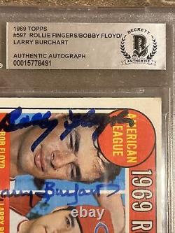 Rollie Fingers? HOF Signed Autograph 1969 Topps Rookie #597 by 3 BGS BAS Auto