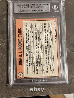Rollie Fingers? HOF Signed Autograph 1969 Topps Rookie #597 by 3 BGS BAS Auto
