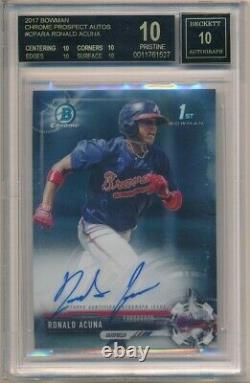 Ronald Acuna 2017 Bowman Chrome Rc Autograph Sp Auto Bgs 10 Pristine Black Label