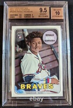 Ronald Acuna. 2018 Topps Heritage Real One Autograph BGS 9.5 Gem Mint 10 Auto