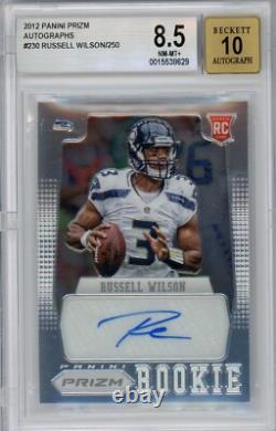 Russell Wilson 2012 Panini Prizm Rookie Autograph #230 /250 BGS 8.5 Auto 10