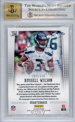 Russell Wilson 2012 Panini Prizm Rookie Autograph #230 /250 BGS 8.5 Auto 10