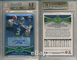 Russell Wilson 2012 Topps Chrome Auto 40 Rookie Rc BGS 9.5 Auto 10 Gem Mint x834