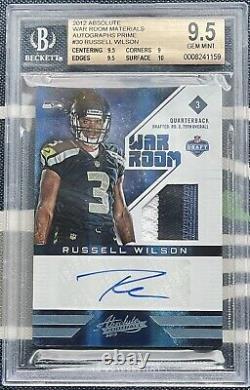 Russell Wilson 2012 WAR ROOM Autograph PRIME Rookie Card RC BGS 9.5 10 AUTO