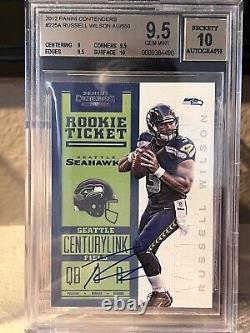Russell Wilson rookie auto 2012 Contenders autograph RC BGS 9.5/10 Seahawks HOF