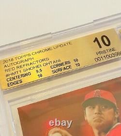 SHOHEI OHTANI Pristine BGS 10 2018 Topps Chrome Update RED REFRACTOR #/5 Auto RC