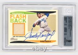 Sandy Koufax 2013 Topps Heritage Flashback GU Relic AUTOGRAPH BGS 9/10 BOLD AUTO