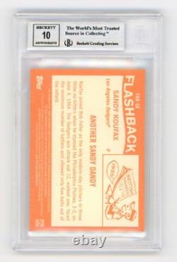 Sandy Koufax 2013 Topps Heritage Flashback GU Relic AUTOGRAPH BGS 9/10 BOLD AUTO