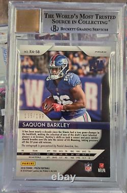 Saquon Barkley 2018 Prizm Red Wave Rookie Rc Autograph Auto 135/199 Bgs 9