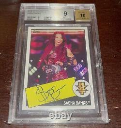 Sasha Banks Wwe 2015 Topps Heritage Rc Nxt On-card Autograph Bgs 9 / Auto 10