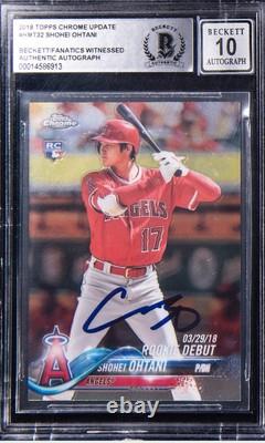 Shohei Ohtani 2018 Topps Chrome Update Rookie Auto BGS 10 Autograph