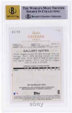 Shohei Ohtani 2018 Topps Gallery Autograph Green /99 BGS 8.5 Auto 10 Rookie