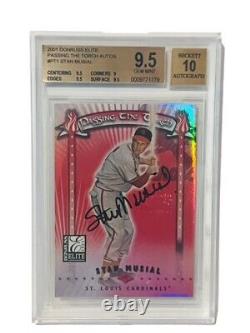 Stan Musial Auto 2001 Donruss Elite Passing Torch /100 BGS 9.5 Autograph POP 2