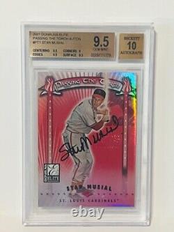 Stan Musial Auto 2001 Donruss Elite Passing Torch /100 BGS 9.5 Autograph POP 2