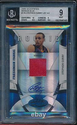 Stephen Curry 2009-10 Certified Mirror Blue Auto Rookie Rc #d/50 Sp Bgs 9 Mint