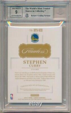 Stephen Curry 2016/17 Panini Flawless Emerald Auto Dual Patch Sp #2/5 Bgs 9 Mint