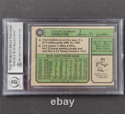 Steve Carlton signed 1974 Topps #95 card autograph BAS BGS Grade 10 Auto