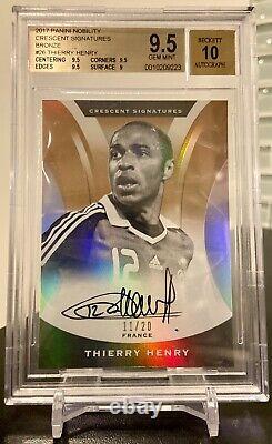 THIERRY HENRY 2017 Panini Nobility Crescent ON CARD AUTO /20 BGS 9.5/10 POP 1