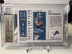 TJ Hockenson-2019 Panini Encased Ruby Rookie Cap Patch 4/9 RC Auto-BGS 9.5 GEM