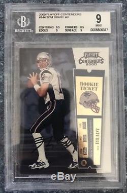 TOM BRADY 2000 Playoff Contenders Rookie Ticket AUTOGRAPH RC BGS 9 Mint Auto 10
