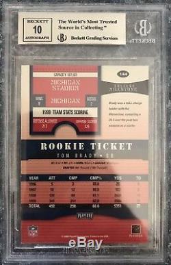 TOM BRADY 2000 Playoff Contenders Rookie Ticket AUTOGRAPH RC BGS 9 Mint Auto 10