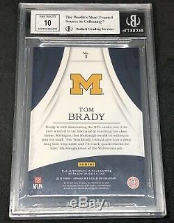 TOM BRADY Autograph 2018 Immaculate Ink Gold On Card 10 Auto BGS 8 PATRIOTS #/10