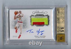 TRAE YOUNG 2018 Flawless Horizontal Rookie Patch Auto #22 Autograph /15 BGS 9.5