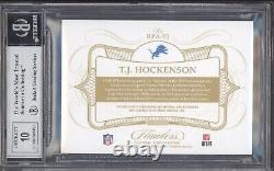 Tj Hockenson Bgs 9 2019 Flawless #15 Rookie Patch Autograph Silver Auto /20 Rc
