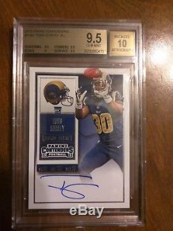 Todd Gurley Rams 2015 Panini Contenders #238A Rookie Card RC BGS 9.5 Auto 10 Gem
