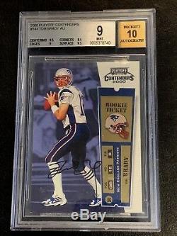 Tom Brady 2000 Playoff Contenders Auto Rookie RC Ticket BGS 9/10 GREAT SUBS