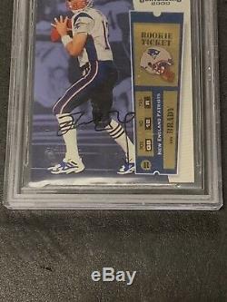 Tom Brady 2000 Playoff Contenders Auto Rookie RC Ticket BGS 9/10 GREAT SUBS