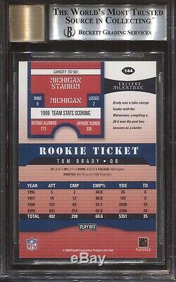 Tom Brady Bgs 9 2000 Playoff Contenders #144 Rookie Ticket Auto Autograph Mint