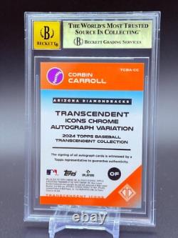 Topps Transcendent Icons Autographs Corbin Caroll RED /5 BGS GEM 9.5 AUTO 10