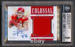 Travis Kelce 2019 National Treasures Colossal Jersey Auto Autograph /49 Bgs 9/10