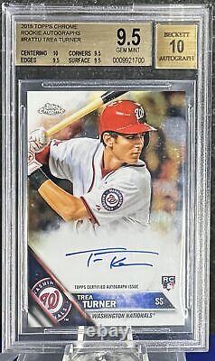 Trea Turner 2016 Topps Chrome #RA-TTU RC Auto BGS 9.5 Washington Nationals