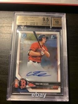 Triston Casas Bgs 9.5 Auto 10 2018 Bowman Chrome Draft Prospect Autograph Auto