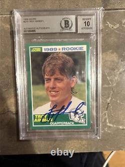 Troy Aikman? 1989 Score ROOKIE CARD RC AUTOGRAPH AUTO BGS 10 COWBOYS